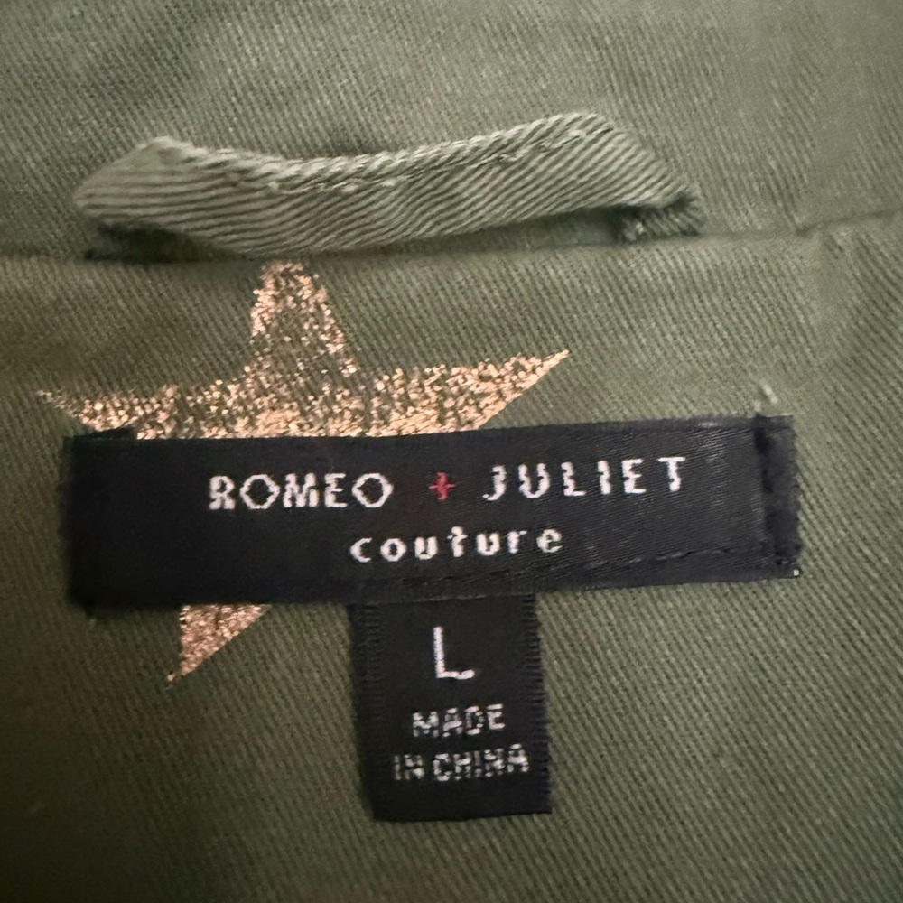 Romeo & Juliet Couture Green Utility Jacket with Gold Stars - Picture 2 of 5